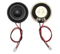 sourcing map Lot de 2 petits haut-parleurs 8 Ohm, 2 W 30 mm de diamètre, coque en métal, aimant rond avec fil de terminal de 100 mm, micro interne pour DVD, EVD, mini haut-parleur audio domestique