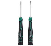 sourcing map Lot de 2 petits tournevis de précision PH0 de 13,7 cm de long, tige de 0,3 cm, tournevis cruciformes magnétiques en acier S2, mini tournevis avec poignée rembourrée pour lunettes, montre