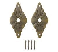 sourcing map Lot de 2 plaques arrière de bouton d'armoire, 5,9 cm en forme de diamant en laiton pour décoration de meubles classiques pour armoire, tiroir, placard, portes (ton bronze)