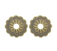 sourcing map Lot de 2 plaques arrière pour boutons d'armoire, 2,4 cm en forme de feuille de lotus, rondelles en laiton pour décoration de meubles classiques pour armoire, tiroir, placard, portes (ton