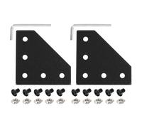 sourcing map Lot de 2 plaques de support d'angle 2020, connecteur d'extrusion en aluminium à fente en L, plaque de joint extérieure avec vis pour cadre d'imprimante 3D profilé en aluminium série 2020