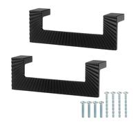 sourcing map Lot de 2 poignées d'armoire de 11,1 cm en alliage de zinc pour commode de cuisine, placard, salle de bain, centre des trous de 9,5 cm, noir