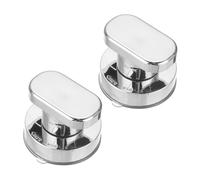 sourcing map Lot de 2 poignées de porte en verre miroir à ventouse - Poignée de porte de douche auto-adhésive - Accoudoirs instantanés pour fenêtre, armoire, toilettes (argenté, 62 x 50 mm)