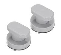 sourcing map Lot de 2 poignées de porte miroir en verre à ventouse, poignées de porte de douche, accoudoirs auto-adhésifs instantanés pour fenêtre, armoire, toilettes (gris, 62 x 50 mm)