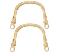 sourcing map Lot de 2 poignées de théière en bambou en forme de U pour théière de 10,9 à 13,9 cm en céramique, théière, bouilloire, accessoires de théière, enroulement en rotin