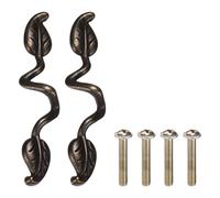 sourcing map Lot de 2 poignées de tiroir en forme de feuille de 12,7 cm de style vintage pour armoire, placard, bibliothèque, décoration de meubles, bronze