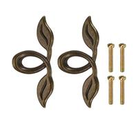 sourcing map Lot de 2 poignées de tiroir en forme de feuilles de 10,2 cm de style vintage pour armoire, placard, bibliothèque, décoration de meubles, bronze