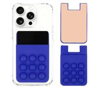 sourcing map Lot de 2 porte-cartes à ventouse en silicone avec emplacement pour carte pour téléphone portable, bleu