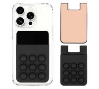 sourcing map Lot de 2 porte-cartes à ventouse en silicone avec fente pour carte de téléphone portable, noir