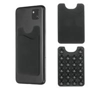 sourcing map Lot de 2 porte-cartes à ventouse en silicone avec fente pour téléphone portable, noir