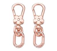 sourcing map Lot de 2 porte-clés en métal pivotants avec fermoir mousqueton ovale à dégagement rapide - Double ouverture amovible - Pour la fabrication de bijoux, les travaux manuels, le sac à dos, le