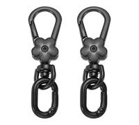 sourcing map Lot de 2 porte-clés en métal pivotants avec fermoir mousqueton ovale à dégagement rapide pour la fabrication de bijoux, les travaux manuels, le sac à dos, le cordon de sac, noir