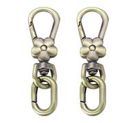 sourcing map Lot de 2 porte-clés en métal pivotants avec fermoir mousqueton ovale à dégagement rapide pour la fabrication de bijoux, les travaux manuels, les sacs à dos, les cordons de sac, bronze