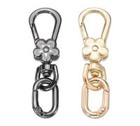 sourcing map Lot de 2 porte-clés pivotants en métal avec fermoir mousqueton ovale à dégagement rapide détachable à double ouverture pour la fabrication de bijoux, travaux manuels, sac à dos, cordon de