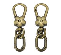 sourcing map Lot de 2 porte-clés pivotants en métal avec fermoir mousqueton ovale à dégagement rapide pour la fabrication de bijoux, les travaux manuels, les sacs à dos, les cordons de sac, bronze
