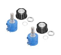 sourcing map Lot de 2 potentiomètres rotatifs 3590S-2-104L 100 Kohm - Potentiomètre de précision multi-tours bobiné pour équipement de mesure avec capuchon de bouton de type A03 - Rondelle