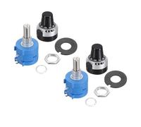 sourcing map Lot de 2 potentiomètres rotatifs 3590S-2-501L 500 ohm, potentiomètre de précision multi-tours bobiné pour équipement de mesure avec capuchon à bouton de type 2, écrou de rondelle