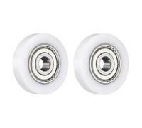 sourcing map Lot de 2 poulies de roulement à rouleau - 6 x 28 x 6 mm - Roulettes plates avec roulement 626ZZ pour accessoires de matériel de meubles (blanc)