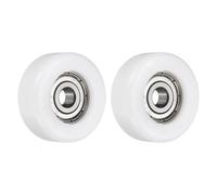 sourcing map Lot de 2 poulies de roulement à rouleau - 6 x 30 x 12 mm - Roulettes plates avec roulement 626ZZ pour accessoires de matériel de meubles (blanc)