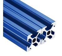 sourcing map Lot de 2 profilés d'extrusion en aluminium anodisé standard européen pour imprimante 3D, machine CNC, guide de rail linéaire, bleu - 250 mm