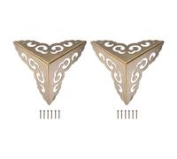 sourcing map Lot de 2 protections de bord en laiton, 80 mm, protection d'angle, coins anti-poussière d'escalier vintage avec vis, bronze