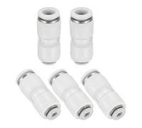 sourcing map Lot de 2 raccords à pousser pour connecter un tube de 0,6 cm OD x 0,6 cm OD - Connecteur rapide pneumatique droit pour tuyau d'eau, d'huile, de gaz et d'air, blanc