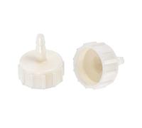 sourcing map Lot de 2 raccords de tuyau ABS cannelés 4 mm x G1/2 filetage femelle Blanc