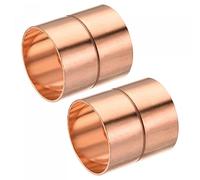 sourcing map Lot de 2 raccords de tuyau en cuivre 38 mm avec butée de tube roulé C x C connexion à souder pour plomberie