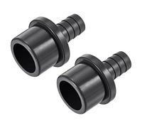 sourcing map Lot de 2 raccords de tuyau en PVC cannelé 16 mm x 32 mm OD robinet droit adaptateur de tuyau raccord rapide, noir
