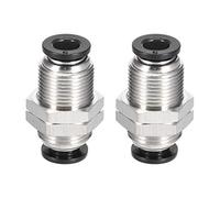 sourcing map Lot de 2 raccords pneumatiques droits à pression pour raccord rapide de cloison - Tube de 6 mm OD x 6 mm OD