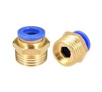 sourcing map Lot de 2 raccords pneumatiques droits G3/8 mâle x 8 mm