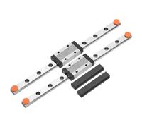 sourcing map Lot de 2 rails de guidage linéaire MGN9 de 200 mm avec 2 roulements coulissants MGN9H en acier et 2 mini guides linéaires en plastique MGN12 pour imprimantes 3D et machine CNC, argenté