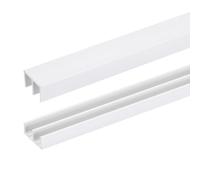 sourcing map Lot de 2 rails de porte coulissante en plastique blanc, rail de fenêtre coulissante en verre pour panneaux de 6,35 mm d'épaisseur, pour portes d'armoires en verre de placard (1,2 m de