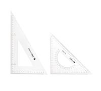 sourcing map Lot de 2 règles triangulaires 31 cm 30/60 et 45/90 degrés pour salle de ureau à domicile, transparent