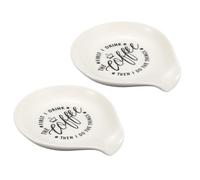 sourcing map Lot de 2 repose-cuillères à café en céramique, 8,9 cm, résistants à la chaleur, accessoires de table pour café, bar, cadeau, maison, cuisine, salle à manger, comptoir, cuisinière, blanc