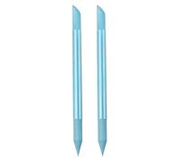 sourcing map Lot de 2 repousse-cuticules en verre à double extrémité, bâton de manucure pour soin des ongles, lime à cuticules, gris bleu