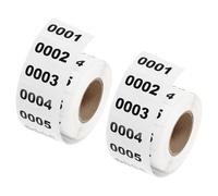 sourcing map Lot de 2 rouleaux d'autocollants numérotés consécutifs 0001-1000 étiquettes autocollantes étanches pour stockage de fournitures de classification (4,1 x 2,3 cm)