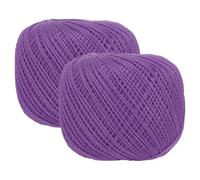 sourcing map Lot de 2 rouleaux de fil à crochet en coton perlé violet pour crochet, tricot, broderie, couture - 140 m
