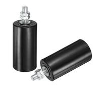sourcing map Lot de 2 rouleaux de guidage pour portail coulissant, 10,2 cm en nylon, ensemble de support de portail, guide universel à roulement à billes scellé pour porte coulissante, noir