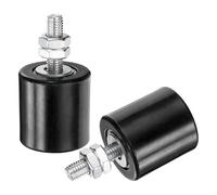 sourcing map Lot de 2 rouleaux de guidage pour portail coulissant, 4,3 cm en nylon, support de portail, guide universel à roulement à billes scellé pour porte coulissante, noir