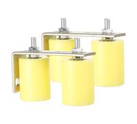 sourcing map Lot de 2 rouleaux de guidage pour portail coulissant, 6,3 cm de diamètre x 8,9 cm de long, en nylon avec support de poteau arrière en L, guide de portail universel à roulement à billes