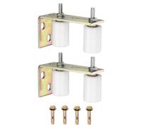 sourcing map Lot de 2 rouleaux de guidage pour portail coulissant, support de poteau arrière en L de 44 mm, rouleaux en nylon, kit de rouleaux coulissants réglables pour grilles coulissantes, porte