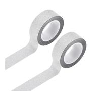 sourcing map Lot de 2 rouleaux de ruban adhésif Washi à paillettes de 1,5 cm x 10 m pour loisirs créatifs, emballage cadeau, scrapbooking, décorations de fête, argenté