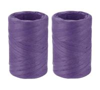sourcing map Lot de 2 rouleaux de ruban de papier raphia en vrac, 0,6 cm de large, 99,4 m de long, violet foncé, pour loisirs créatifs, tissage, décoration, emballage cadeau