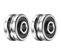 sourcing map Lot de 2 roulements à billes SG21-2RS-12 à rainure profonde en U - 6 mm DI x 21 mm OD x 12 mm de large - Roulements chromés à haute teneur en carbone GCr15 pré-lubrifiés pour rails de