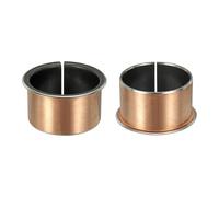 sourcing map Lot de 2 roulements à manchon à bride, alésage 60 mm x 65 mm de diamètre x 40 mm de longueur, 75 x 2,5 mm de diamètre de bride x T bagues en bronze fritté auto-lubrifiantes pour