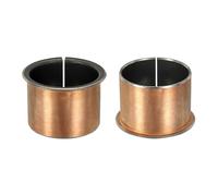 sourcing map Lot de 2 roulements à manchon à bride, alésage 60 mm x 65 mm de diamètre x 50 mm de longueur, 75 x 2,5 mm de diamètre de bride x T bagues en bronze fritté auto-lubrifiantes pour