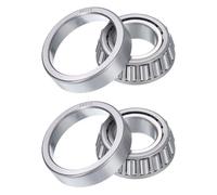 sourcing map Lot de 2 roulements à rouleaux coniques 30205 avec coupe, alésage de 25 mm x 52 mm de diamètre extérieur x 16,25 mm d'épaisseur, ensemble de roulements coniques en acier chromé, ABEC-3