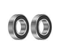 sourcing map Lot de 2 roulements miniatures 6800-2RS - 10 x 19 x 5 mm - Acier chromé - Double joints en caoutchouc - Roulements à billes à rainure profonde lubrifiée - P6 (ABEC 3)