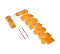 sourcing map Lot de 2 rubans de danse rythmique de 200 cm pour entraînement de danse artistique et gymnastique, jaune foncé